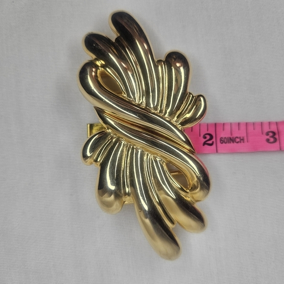 Vintage Douglas Paquette Gold Tone Bow Wave 2 Pc Belt Buckle 80s EUC $150 Retail - Picture 15 of 15